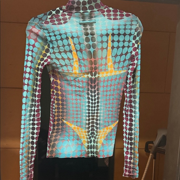 Jean Paul Gaultier Multicolor Mesh Long Sleeve Top - Picture 4 of 4